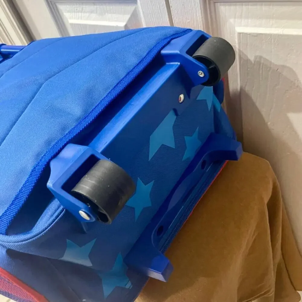 ROLLING SUITCASE BACKPACK 18’ RED BLUE Blake name Embroidered back to the school
